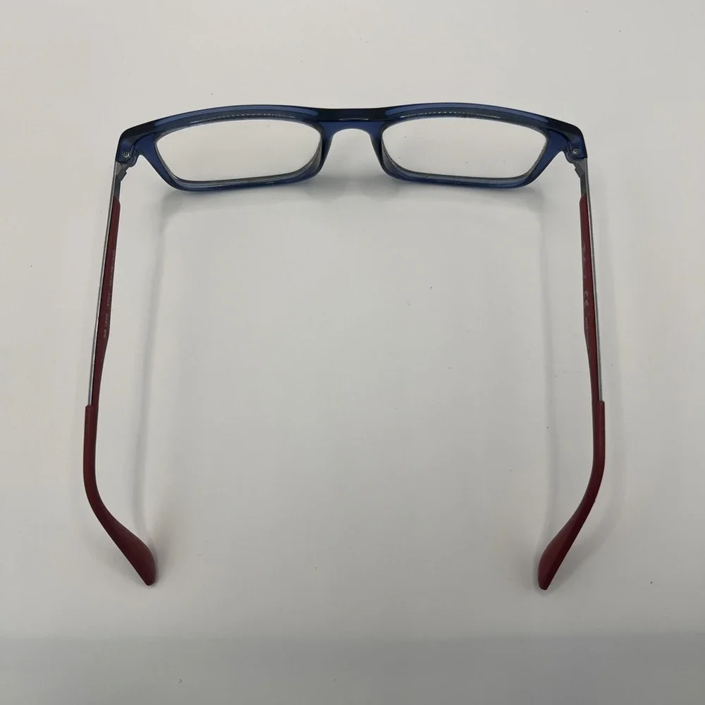 Ray-Ban RB1570 3721 Kids Eyeglasses Frames Blue Red Square Full Rim 49-16-130